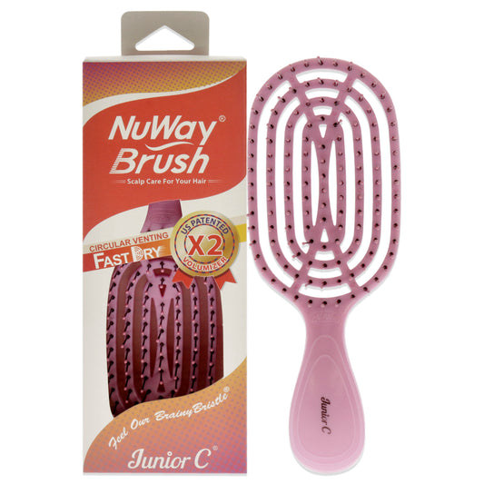 Circular Venting Detangling Junior C Brush - Pink by NuWay 4Hair for Unisex - 1 Pc Hair Brush
