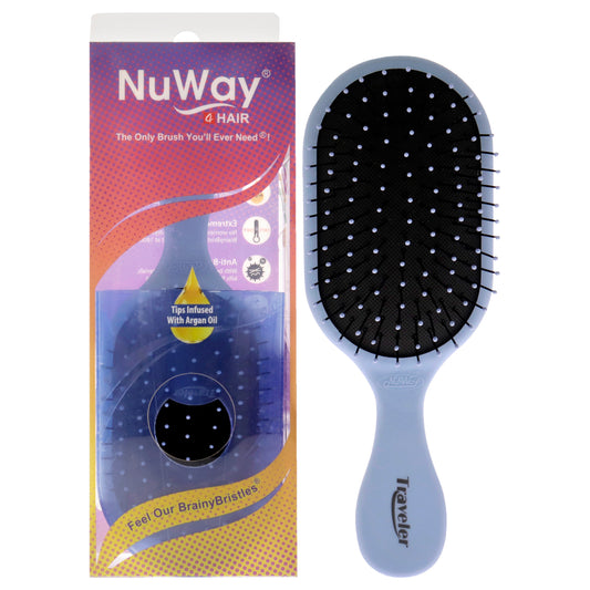 Dual Patented Traveler Detangling Brush - Blue by NuWay 4Hair for Unisex - 1 Pc Hair Brush