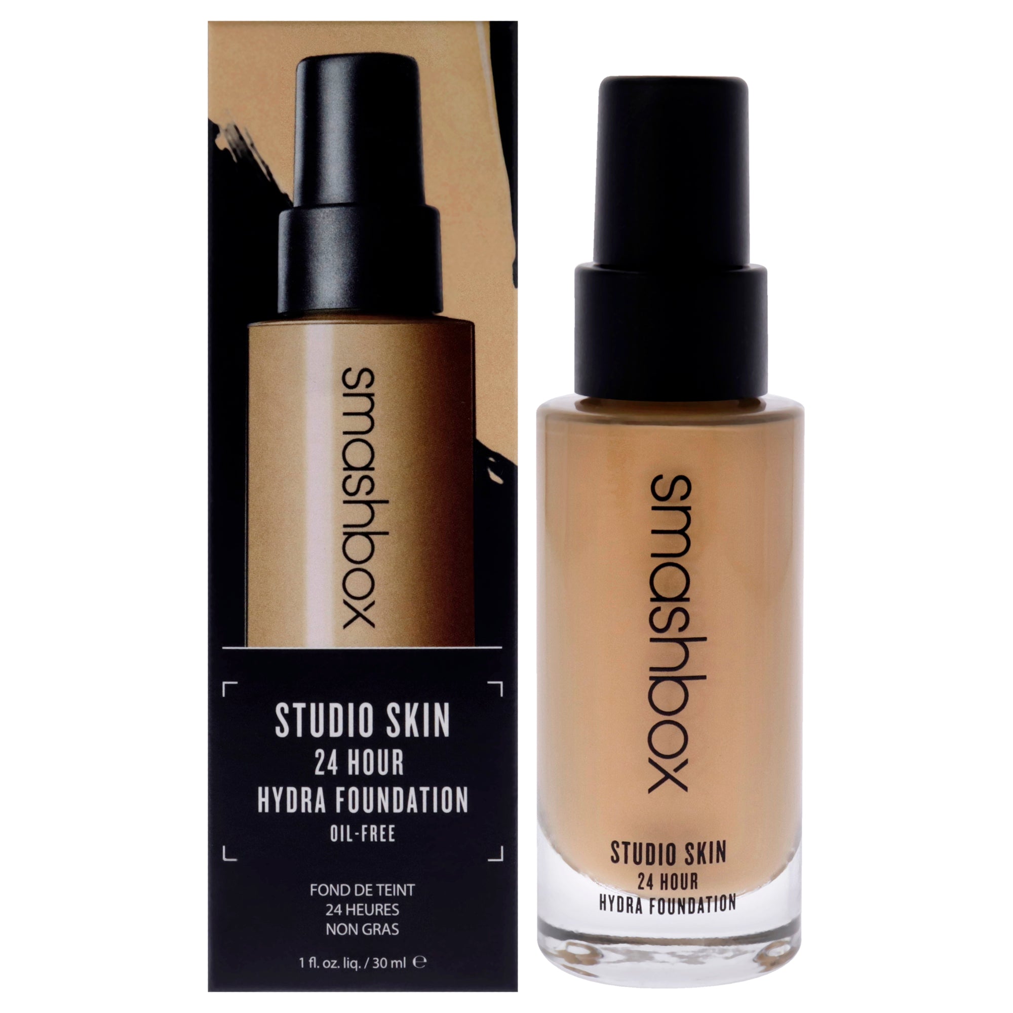 Studio Skin 24 Hour Wear Hydrating Foundation - 2.22 Light-Medium With Neutral Olive Undertone by Smashbox for Women 1 oz Foundation