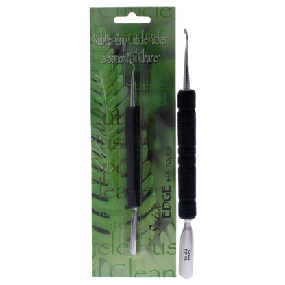 Rubber Grip Cuticle Pusher and Spoon Nail Cleaner