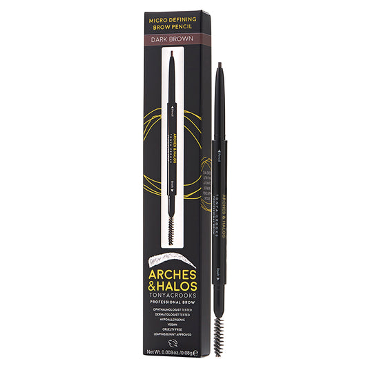Micro Defining Brow Pencil - Dark Brown by Arches and Halos for Women - 0.003 oz Eyebrow Pencil