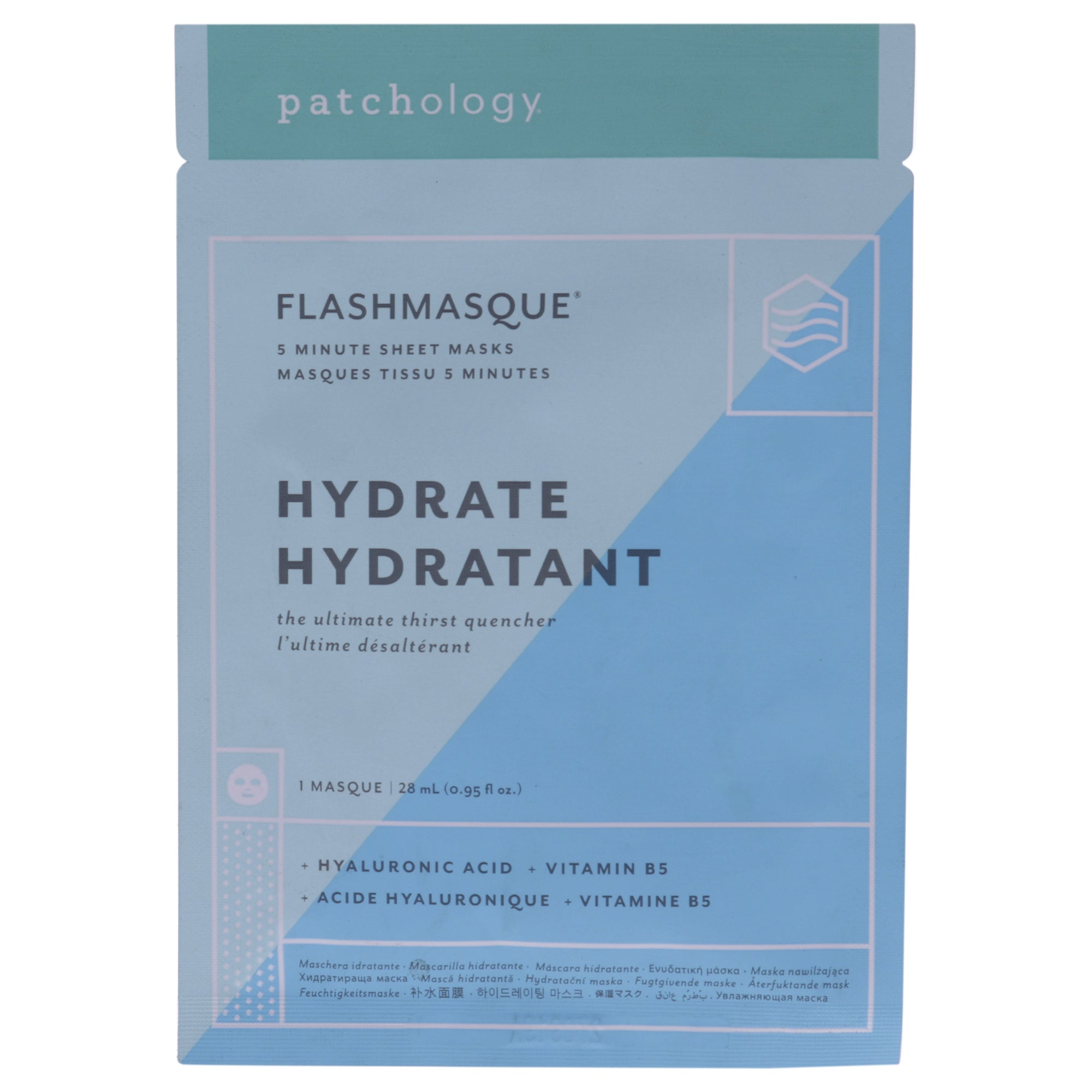 Flashmasque 5 Minute Facial Sheets - Hydratant by Patchology for Unisex 1 Pc Mask