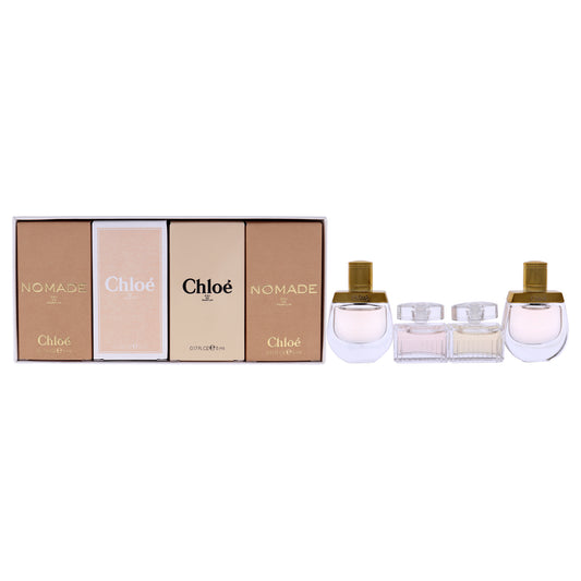 Chloe by Chloe for Women - 4 Pc Mini Gift Set 0.16oz Nomade EDP Spray, 0.16oz Chloe EDT Spray, 0.16oz Chloe EDP Spray, 0.16oz Nomade EDP Spray