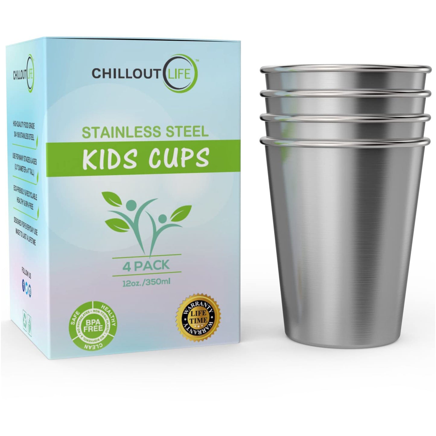 Stainless Steel Kids Cups Set
