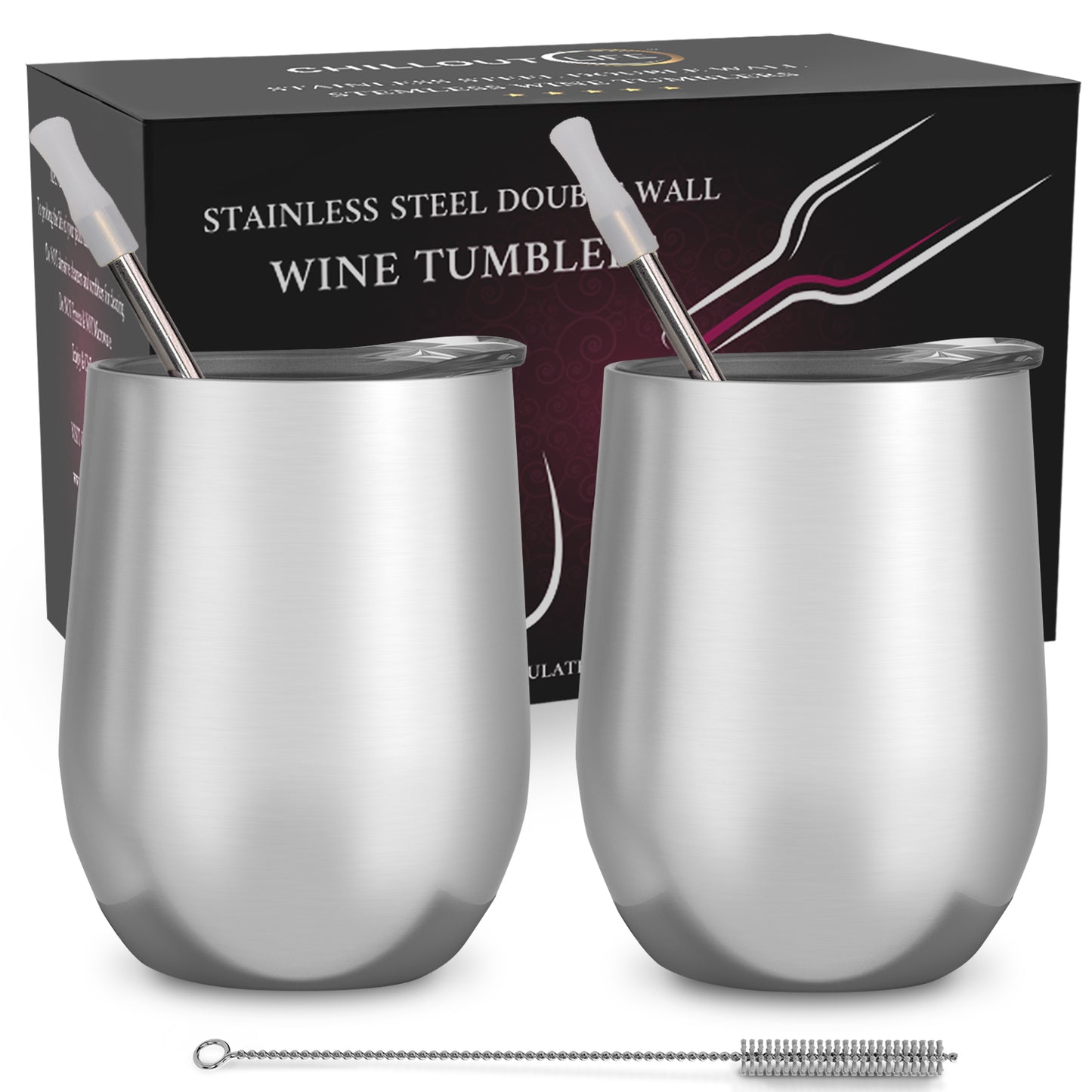 Stainless Steel Double Wall Wine Tumbler - Stainless steel