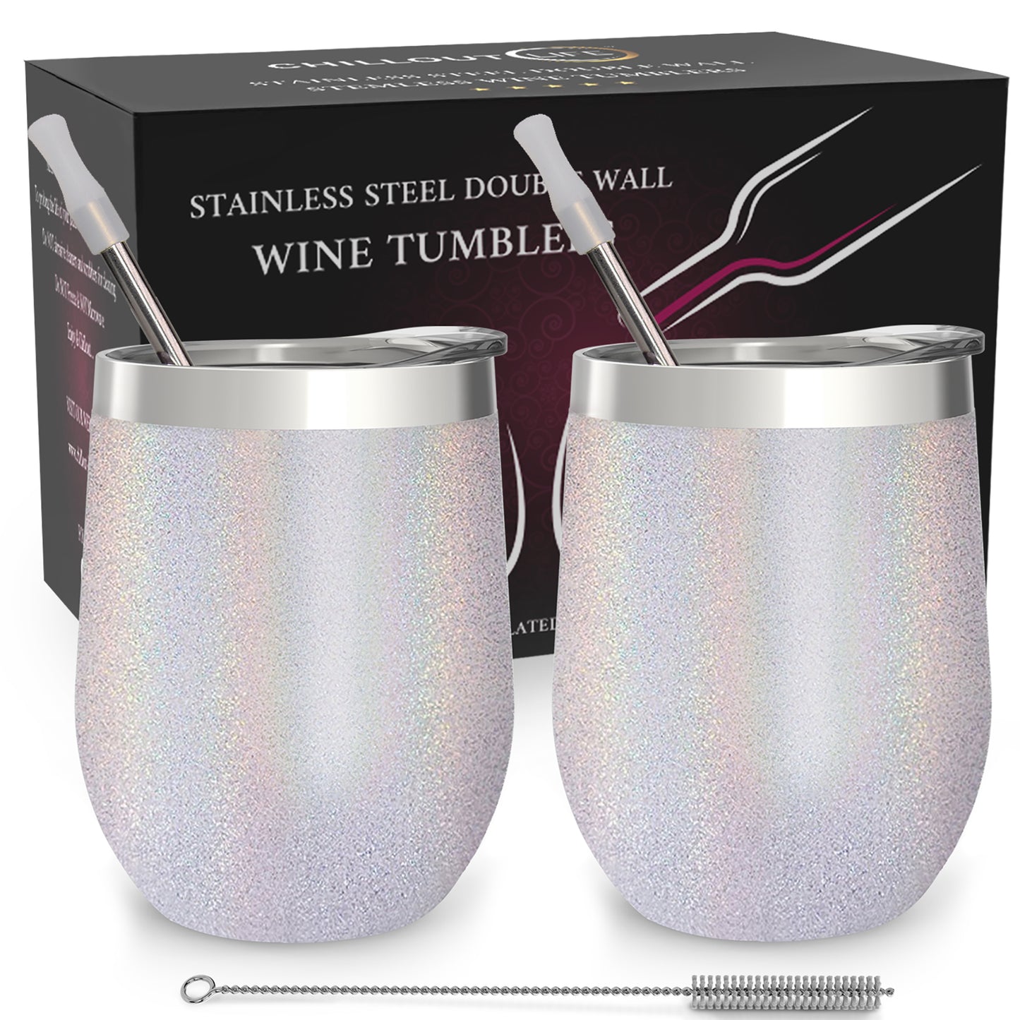 Stainless Steel Double Wall Wine Tumbler - Holo