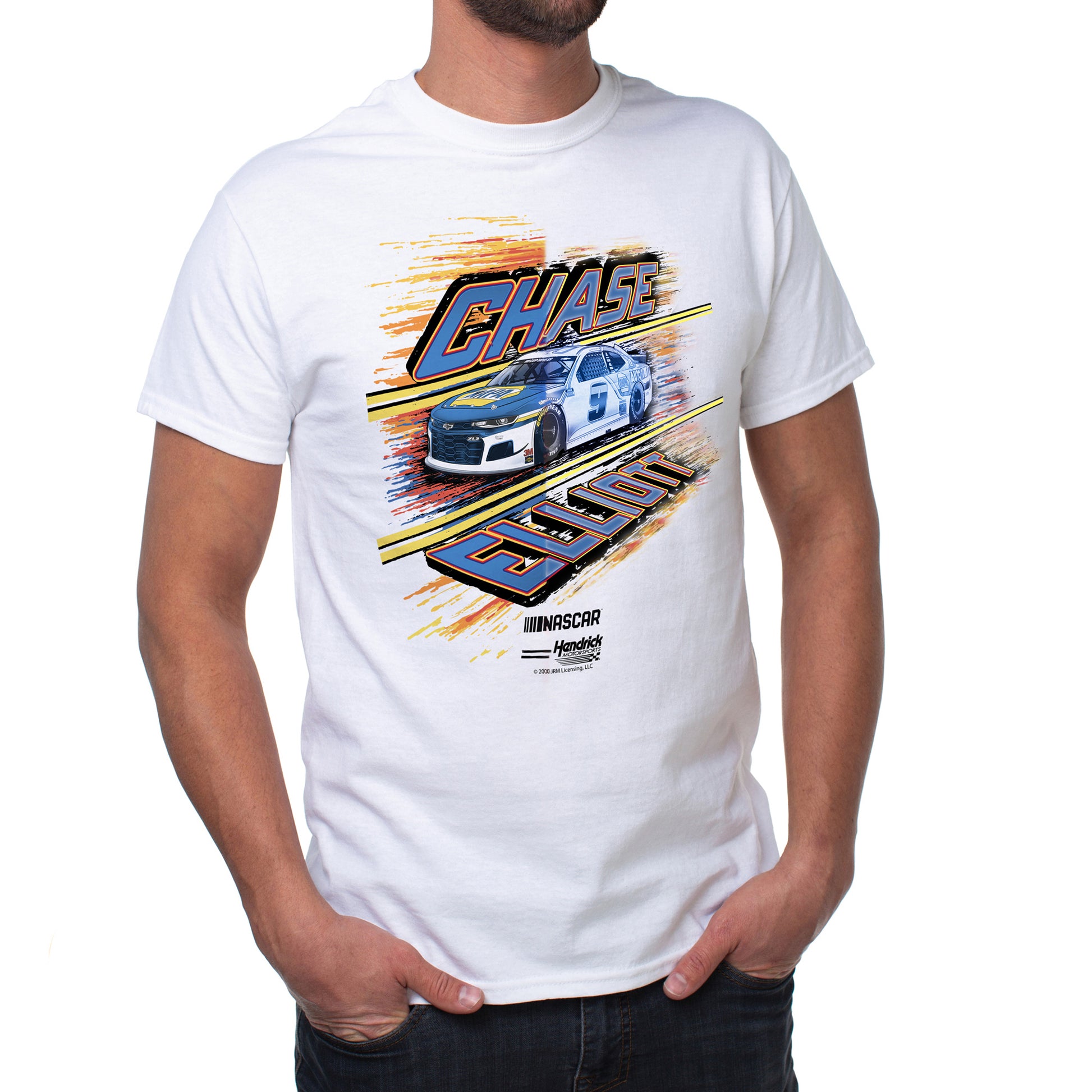 NASCAR Mens Classic Crew Tee - Chase Elliot - 5 White