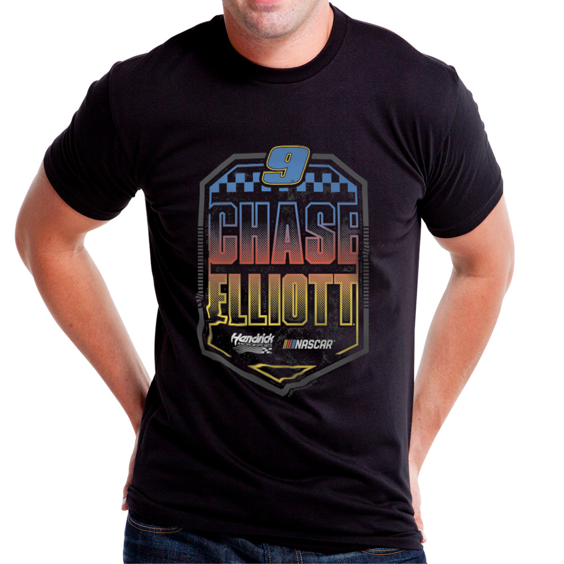 NASCAR Mens Classic Crew Tee - Chase Elliot - 7 Black