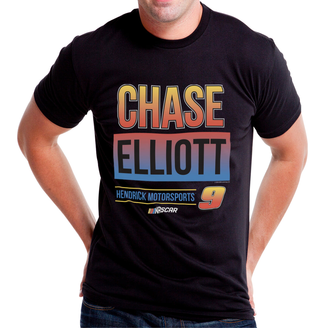 NASCAR Mens Classic Crew Tee - Chase Elliot - 3 Black by DelSol for Men - 1 Pc T-Shirt (S)