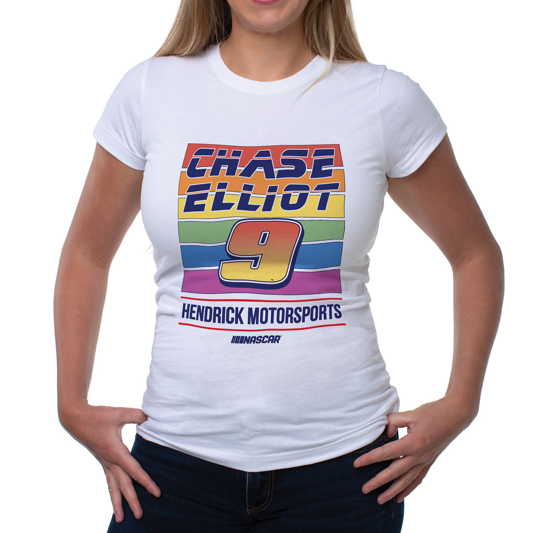 NASCAR Womens Crew Tee - Chase Elliot - 2 White