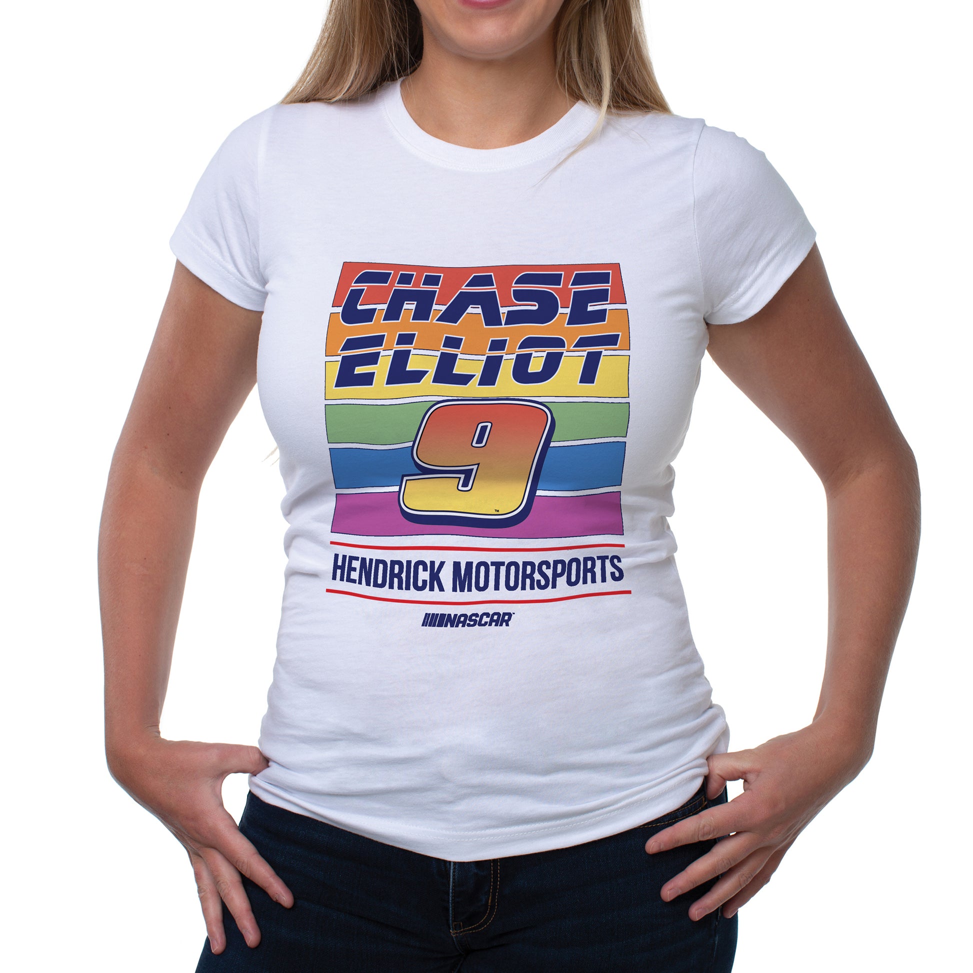 NASCAR Womens Crew Tee - Chase Elliot - 2 White