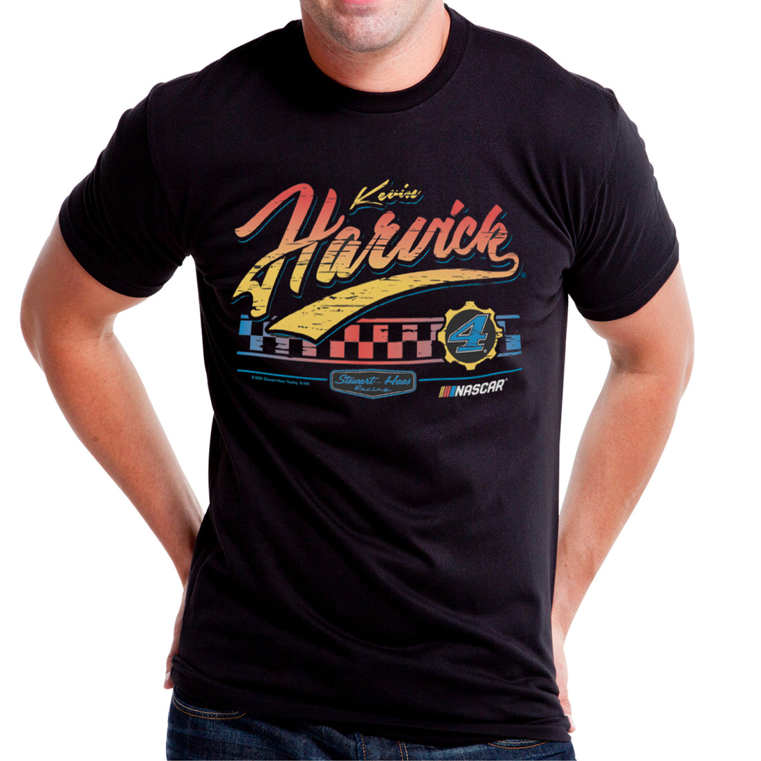 NASCAR Mens Classic Crew Tee - Kevin Harvick - 3 Black