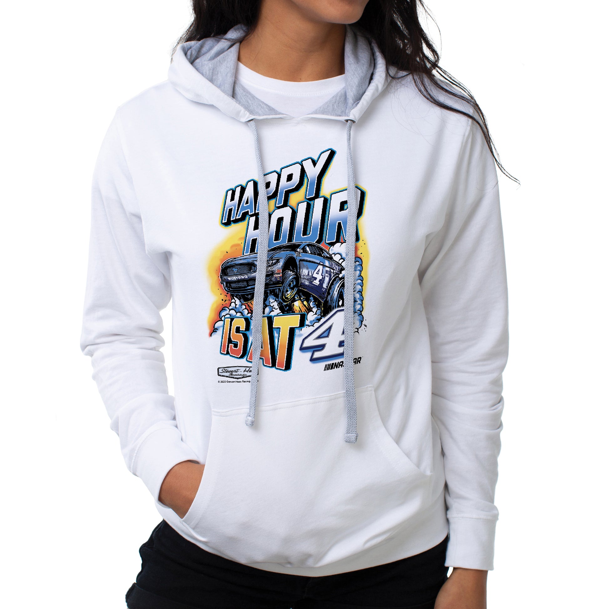 NASCAR Hooded Sweatshirt - Kevin Harvick - 4 White