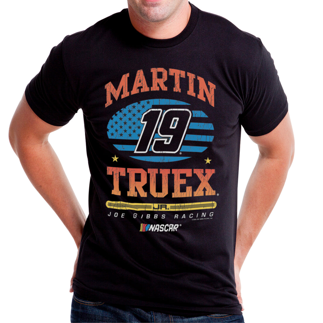 NASCAR Mens Classic Crew Tee - Martin Truex Jr - 7 Black
