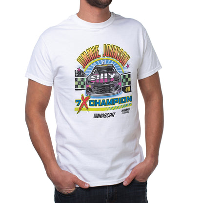 NASCAR Mens Classic Crew Tee - Jimmie Johnson - 9 White