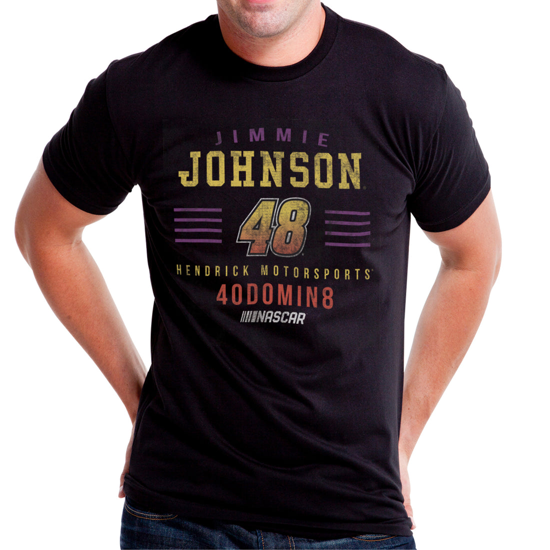 NASCAR Mens Classic Crew Tee - Jimmie Johnson - 2 Black