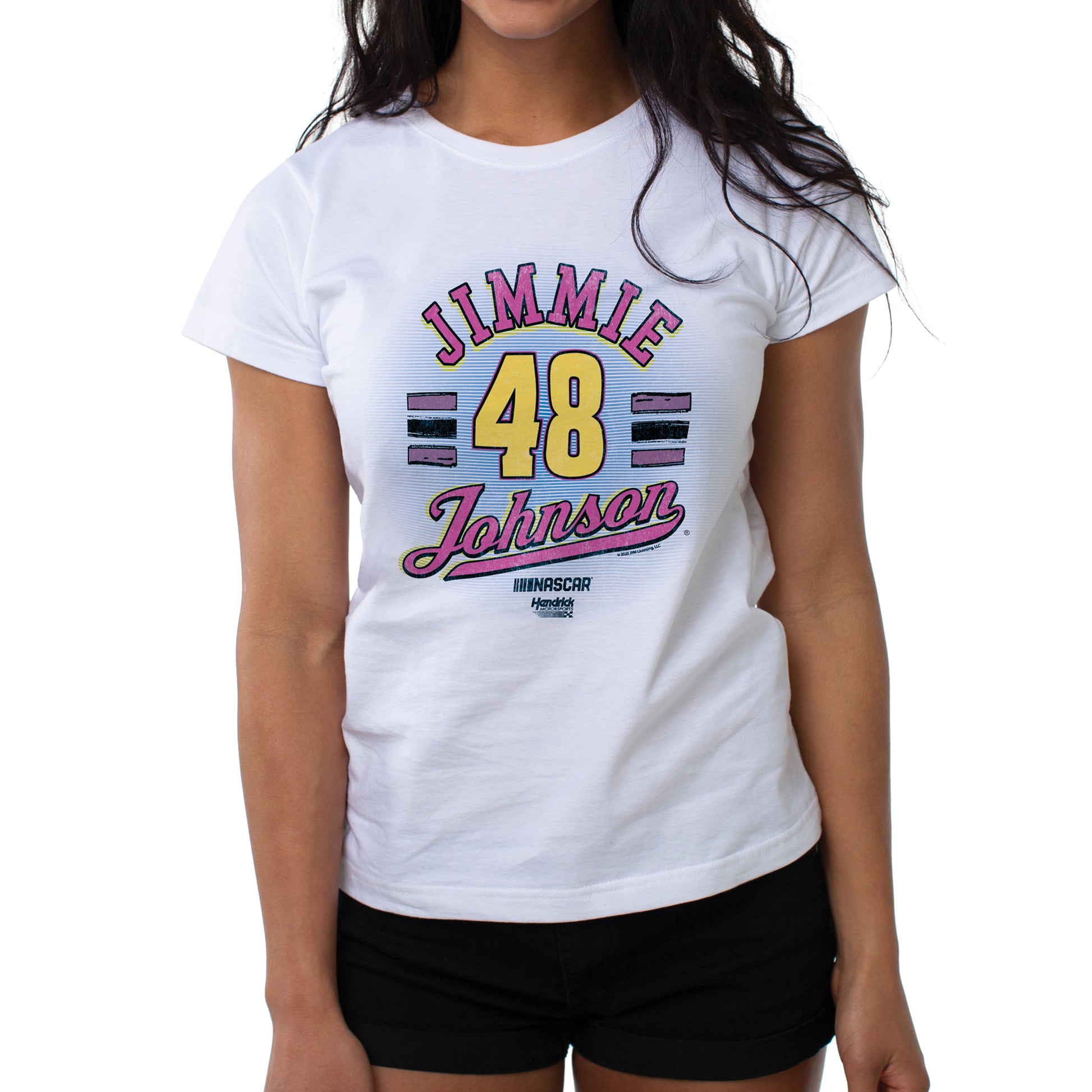 NASCAR Womens Crew Tee - Jimmie Johnson - 8 White by DelSol for Women - 1 Pc T-Shirt (S)