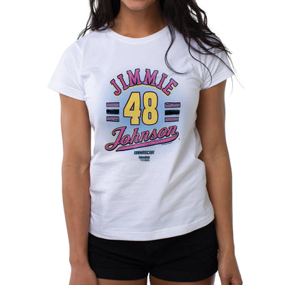 NASCAR Womens Crew Tee - Jimmie Johnson - 8 White