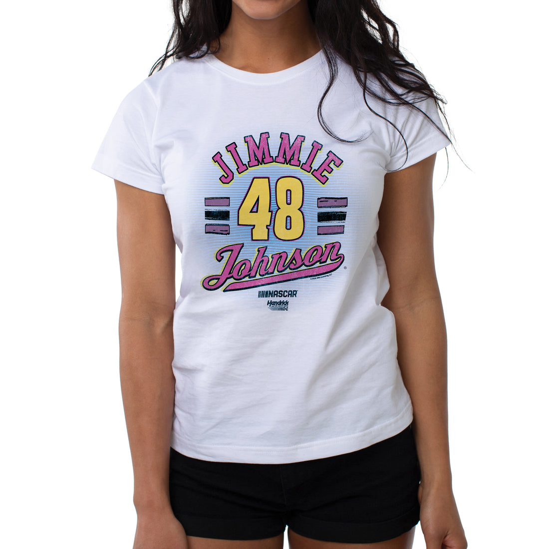 NASCAR Womens Crew Tee - Jimmie Johnson - 8 White