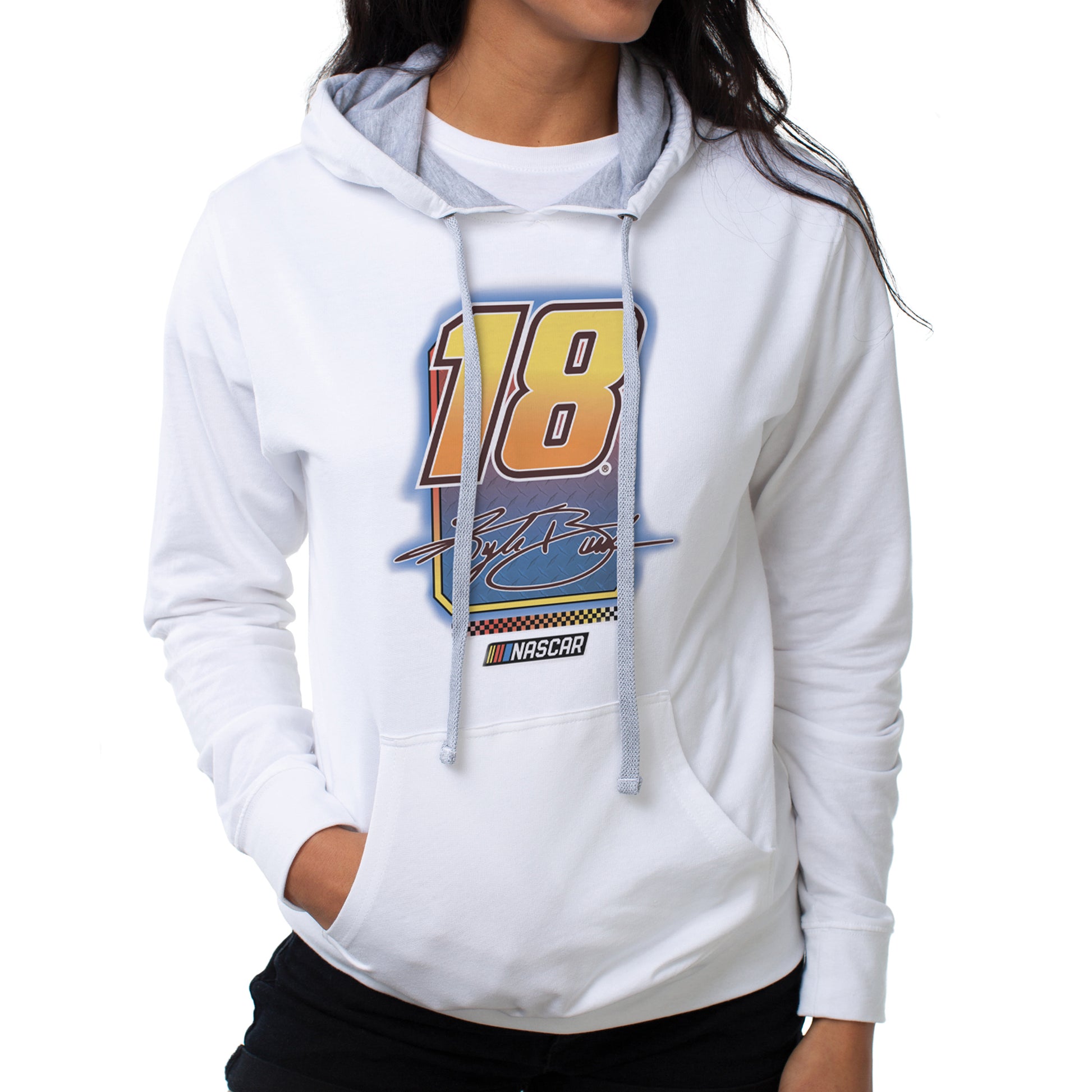 NASCAR Hooded Sweatshirt - Kyle Busch - 10 White