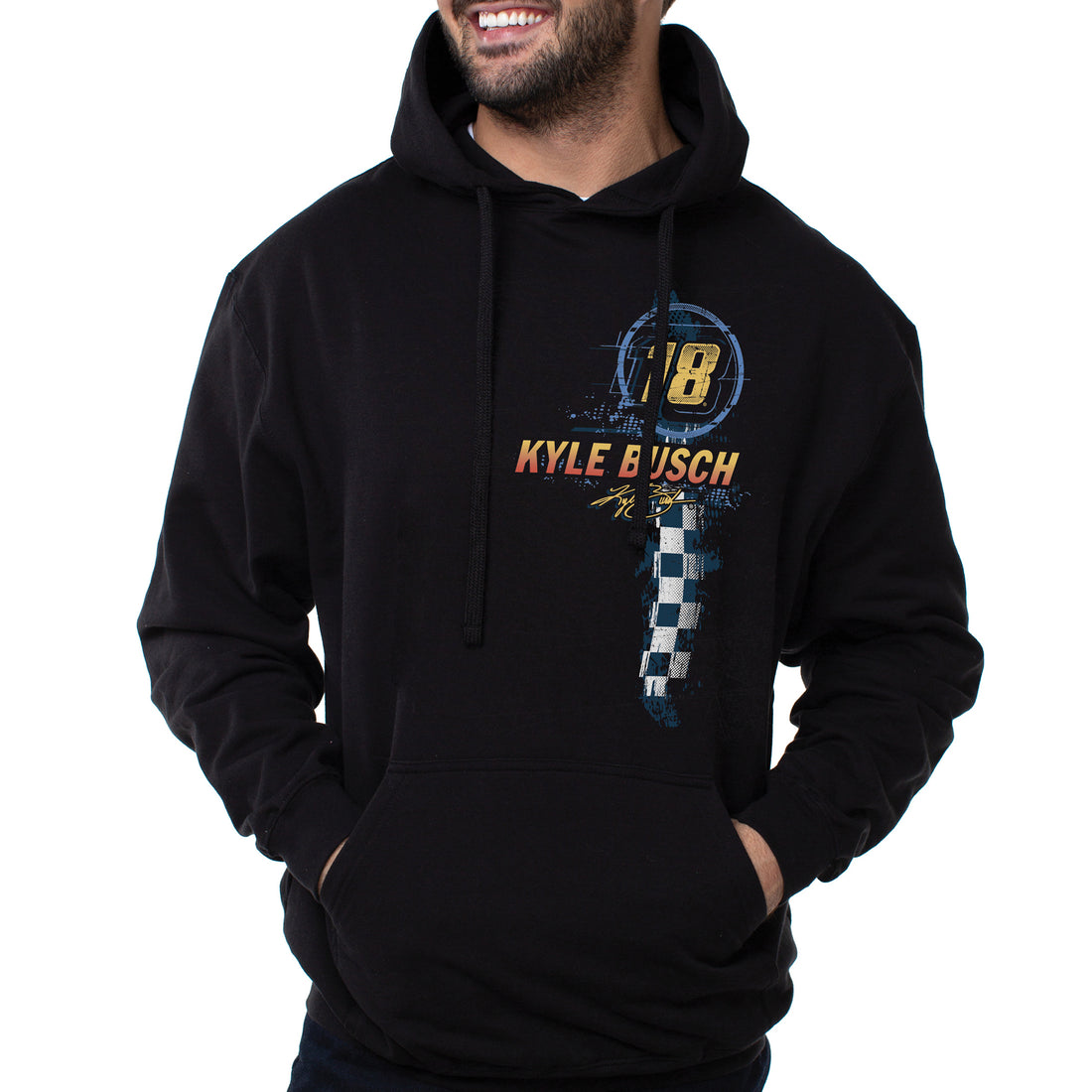NASCAR Hooded Sweatshirt - Kyle Busch - 8 White