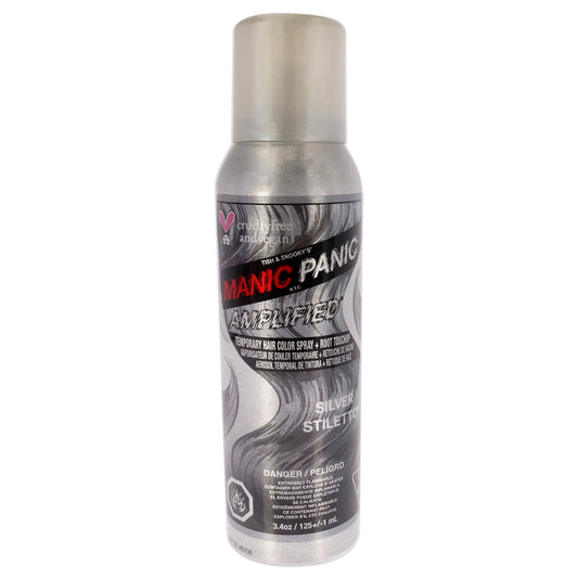 Amplified Temporary Hair Color Spray - Silver Stiletto by Manic Panic for Unisex - 3.4 oz Hair Spray
