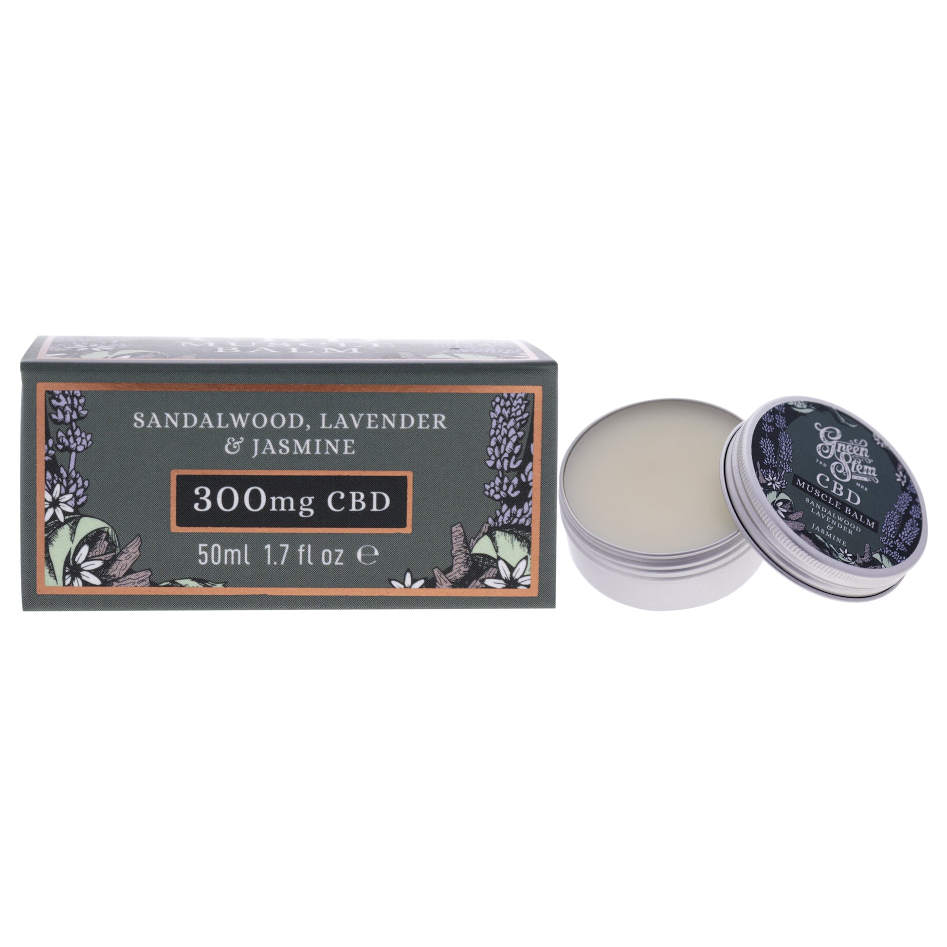 CBD Muscle Balm 300mg - Sandalwood Lavander and Jasmine