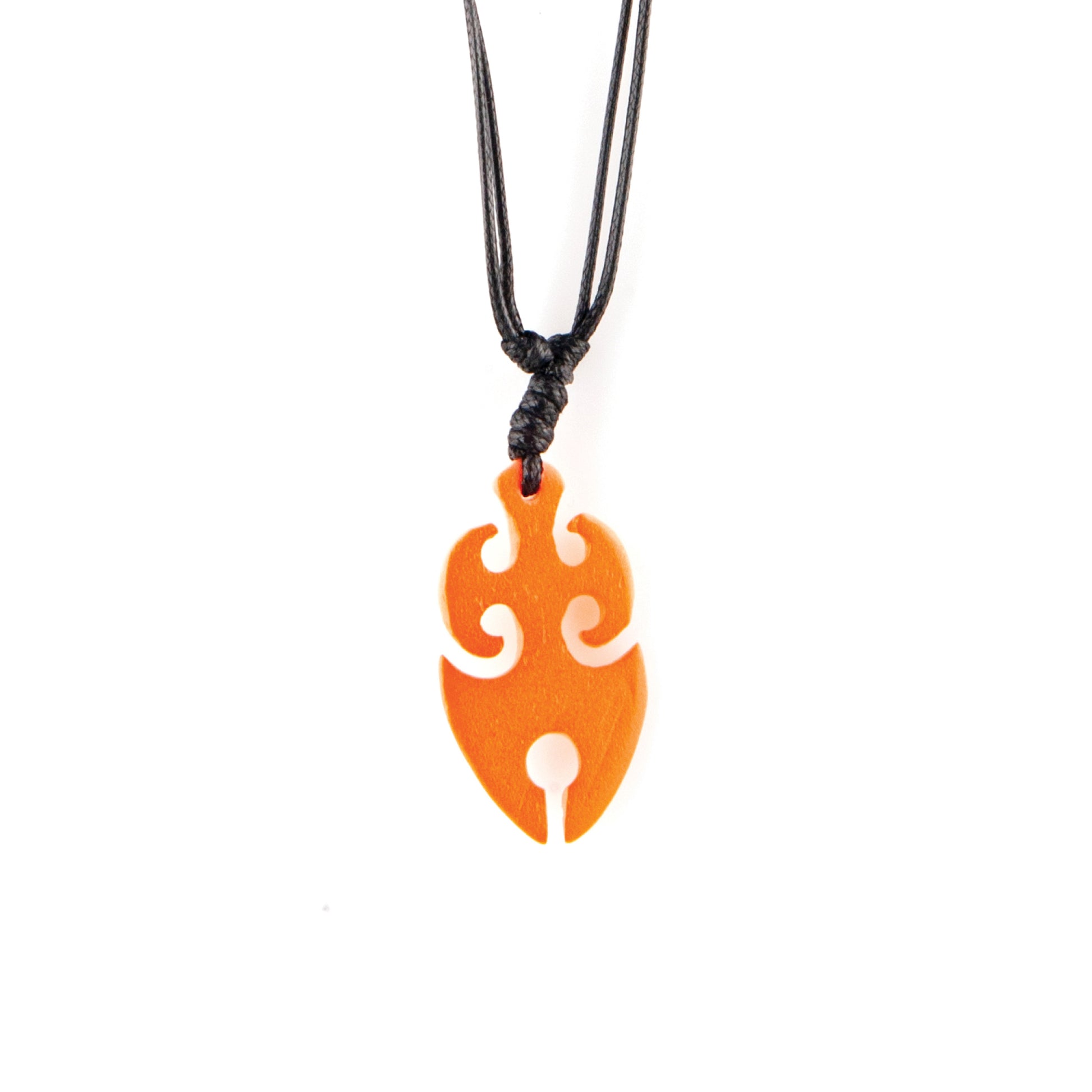 Color-Changing Necklace - Tribal Flame - White To Orange