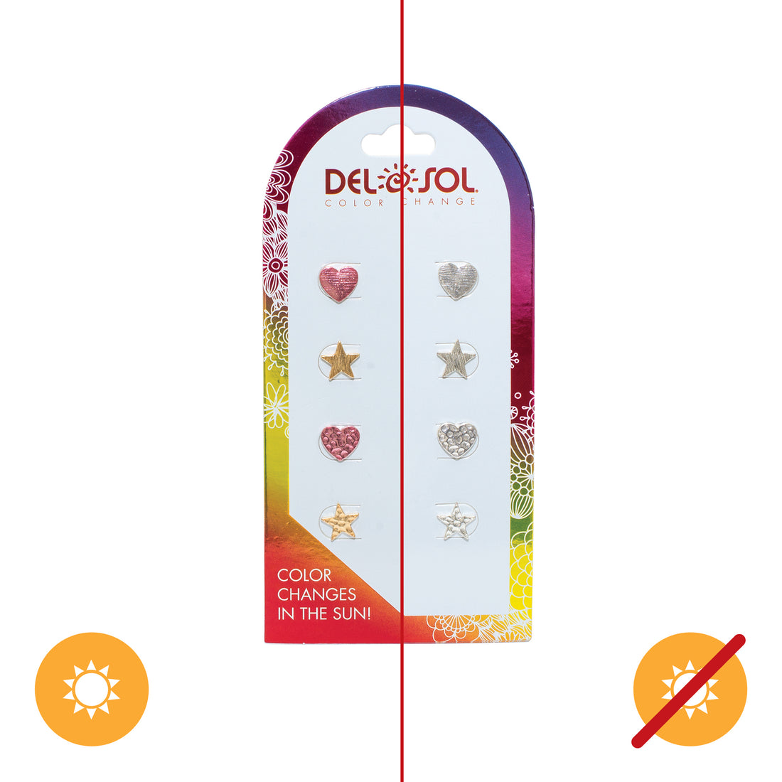 Color-Changing Earrings - Hearts and Stars