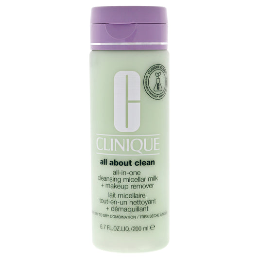 All About Clean All-In-One Cleansing Micellar Milk and Makeup Remover - Dry Skin by Clinique for Women - 6.7 oz Cleanser