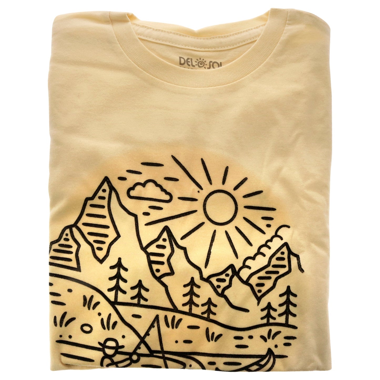 Kids Crew Tee - Fish Scene - Natural