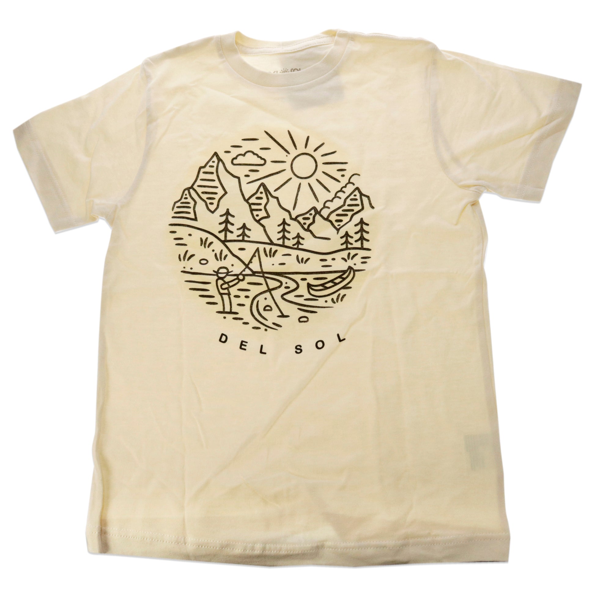 Kids Crew Tee - Fish Scene - Natural