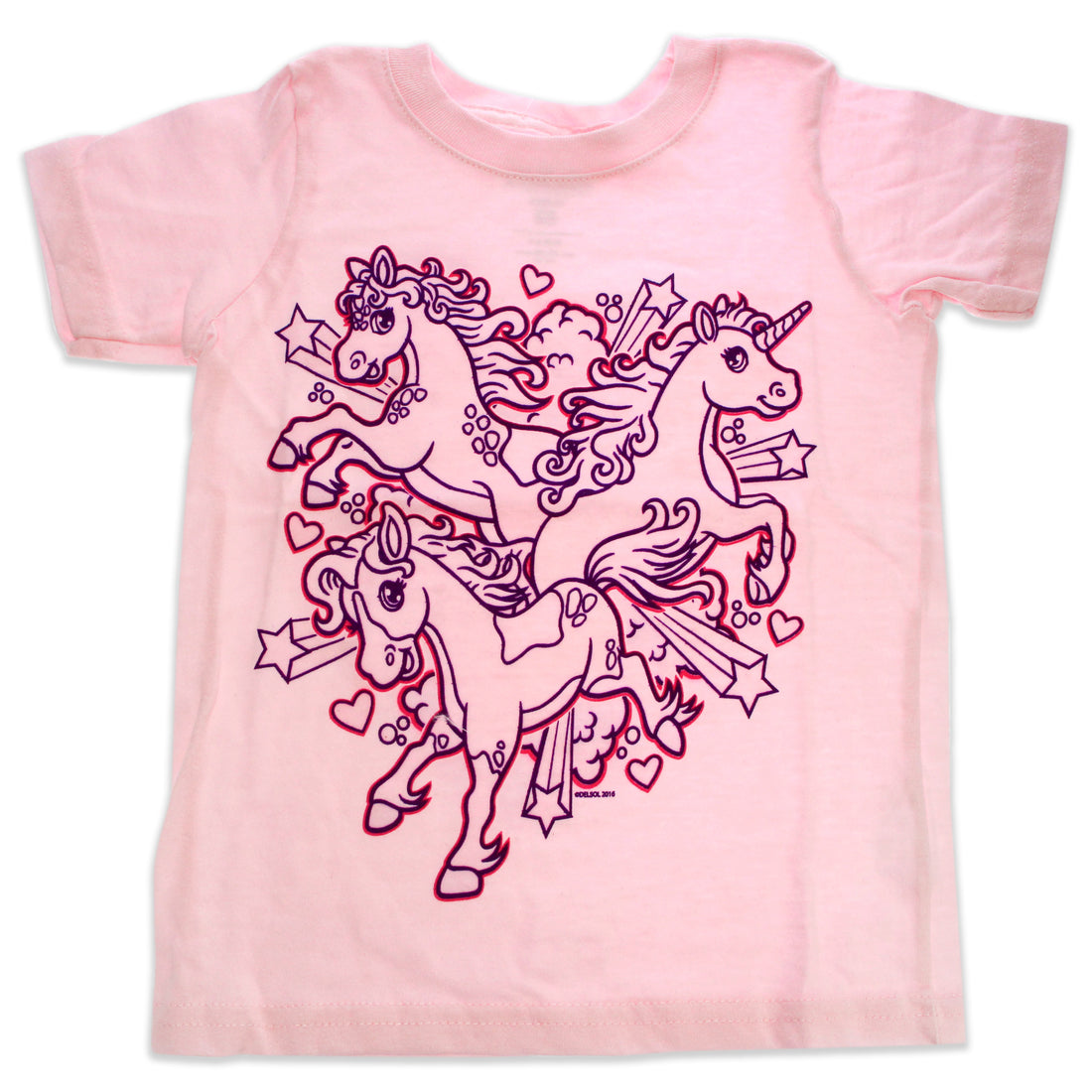 DelSol Girls Crew Tee - Iluv Horses - Balerina