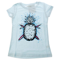 Kids Premium Crew Tee - Pineapples - Ice Blue