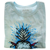 Kids Premium Crew Tee - Pineapples - Ice Blue
