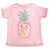 Girls Crew Tee - Blushing Pineapples - Balerina