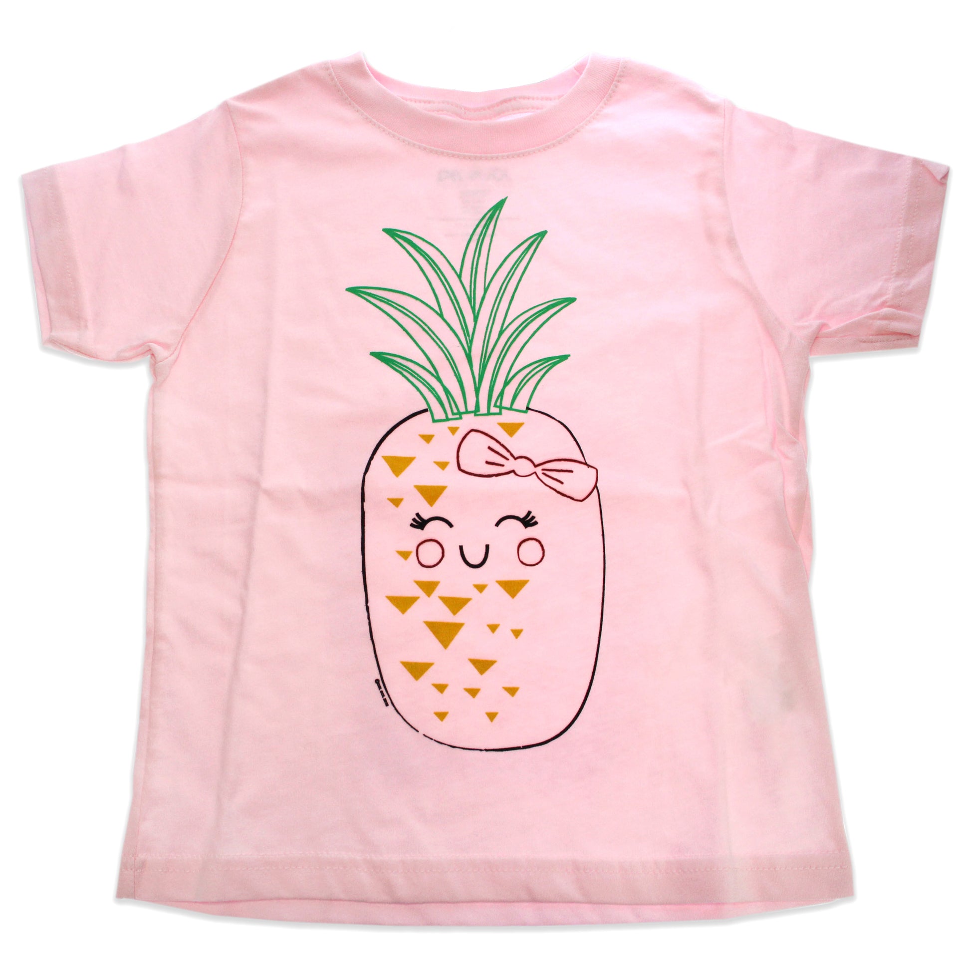 Girls Crew Tee - Blushing Pineapples - Balerina