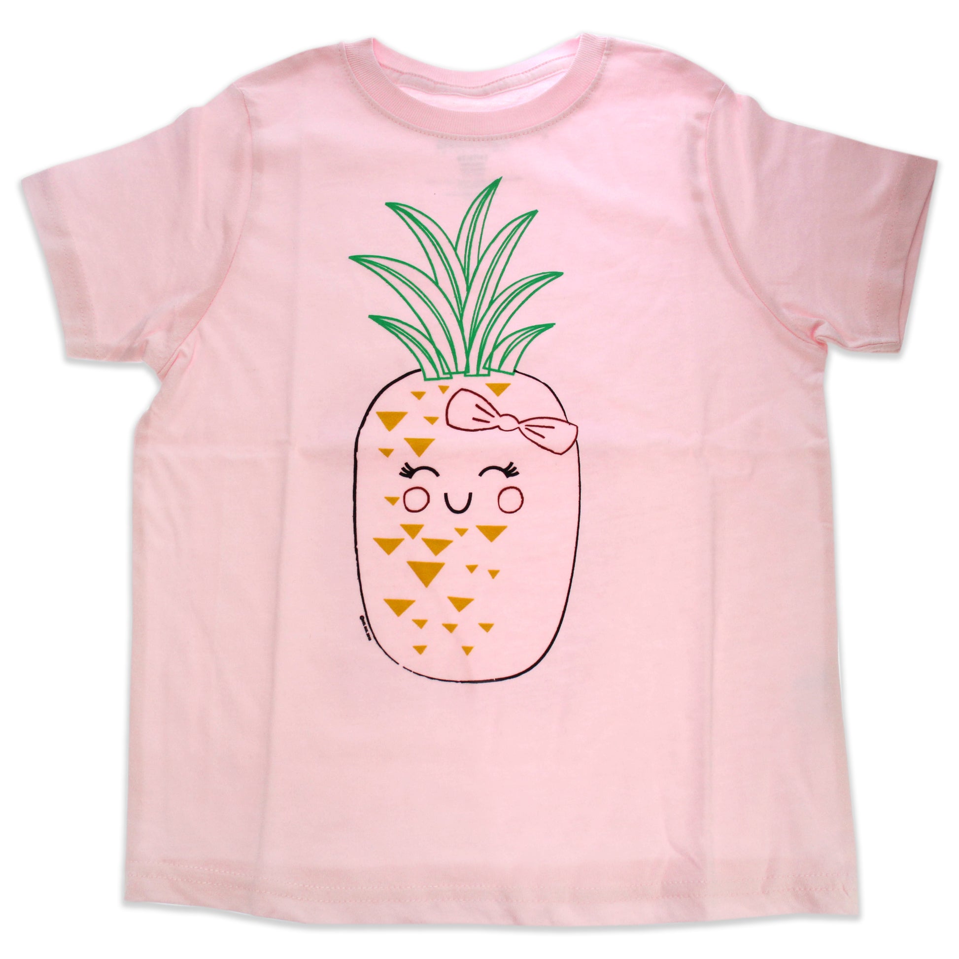 Girls Crew Tee - Blushing Pineapples - Balerina