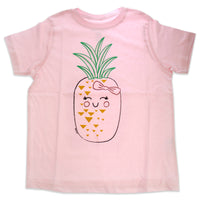 Girls Crew Tee - Blushing Pineapples - Balerina