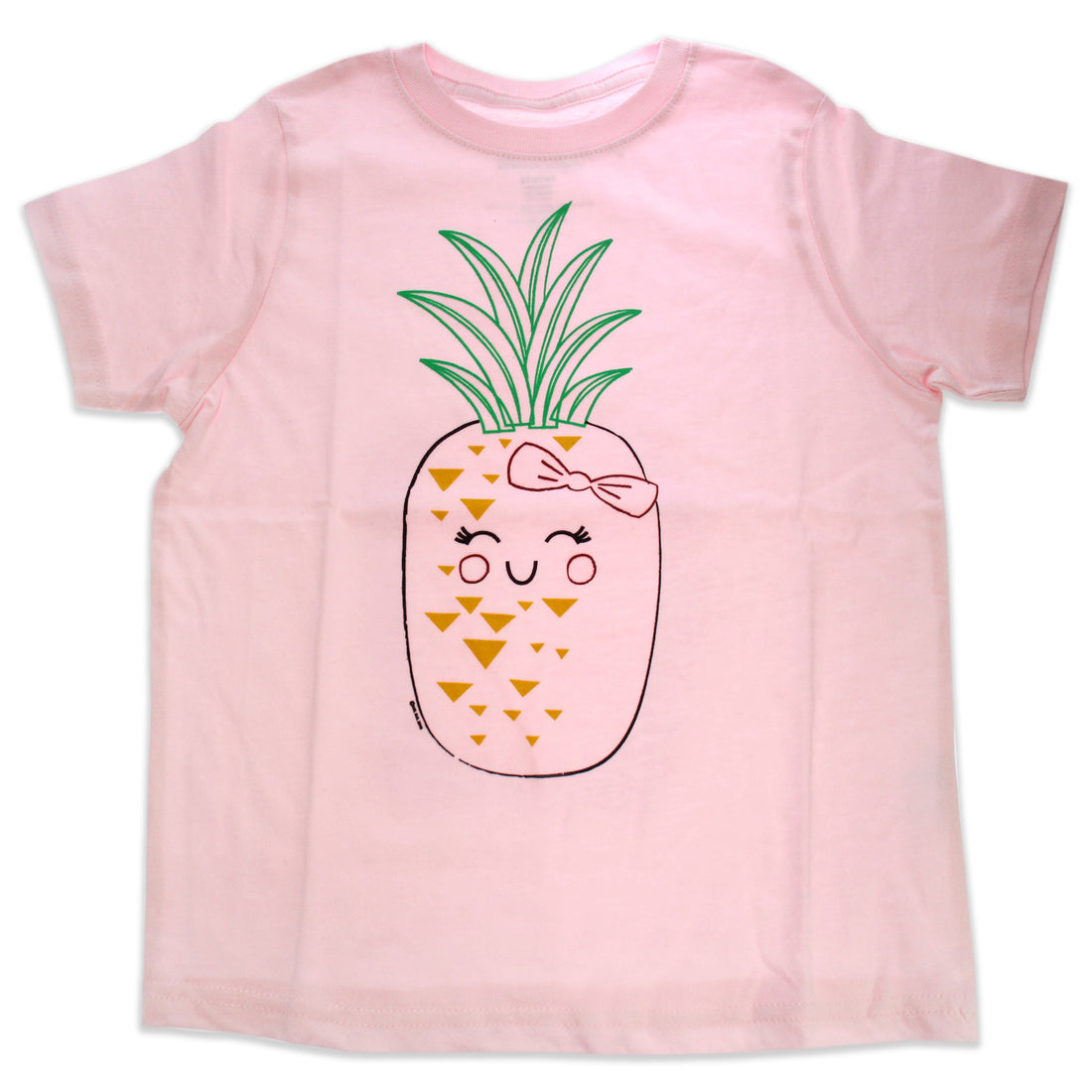 Girls Crew Tee - Blushing Pineapples - Balerina