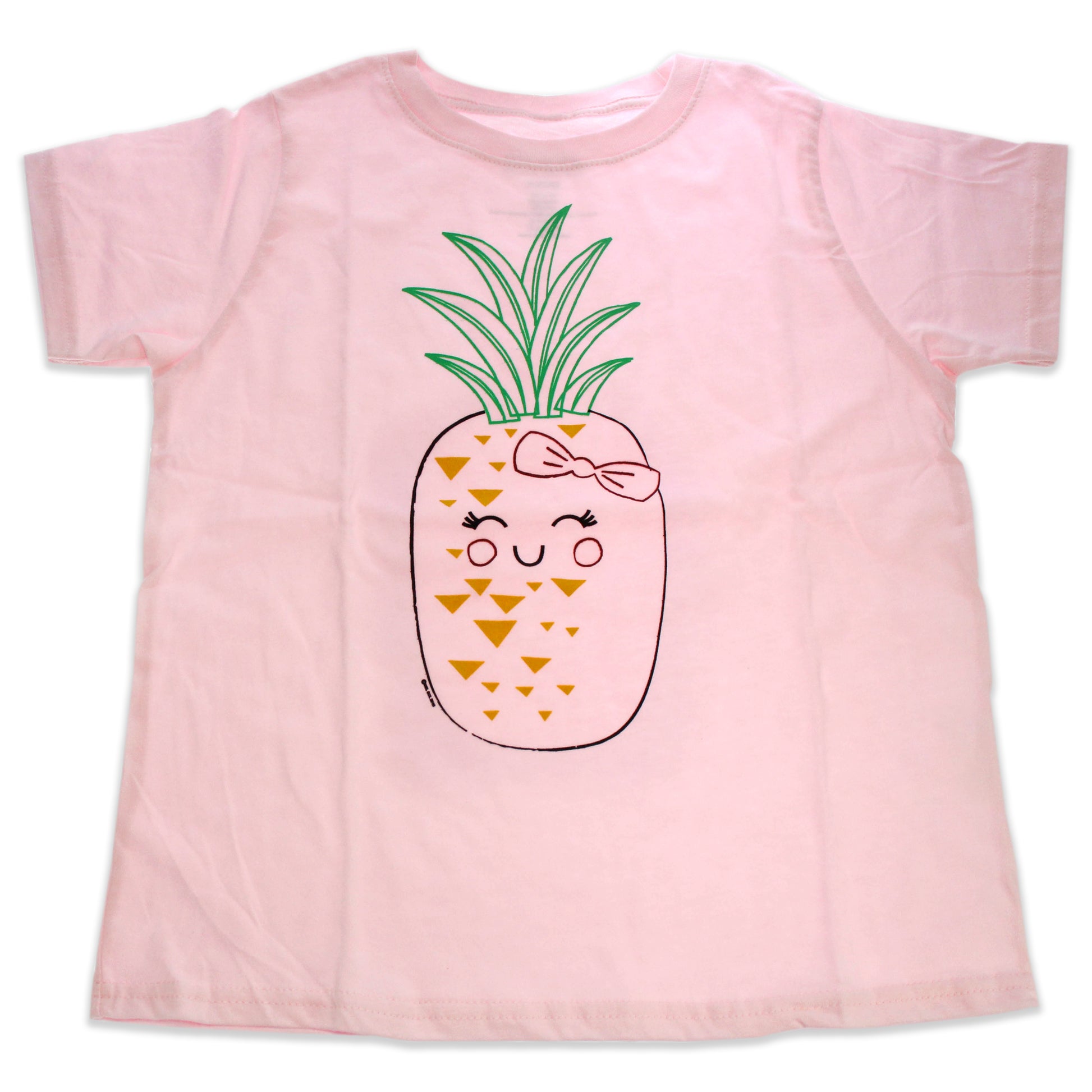 Girls Crew Tee - Blushing Pineapples - Balerina