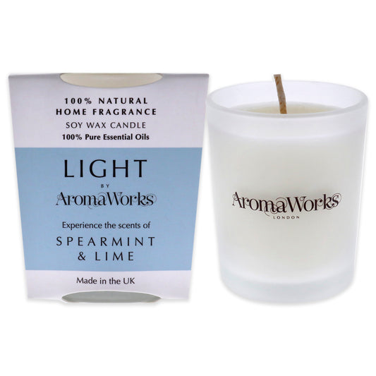 Light Candle Small - Spearmint and Lime by Aromaworks for Unisex - 2.65 oz Candle
