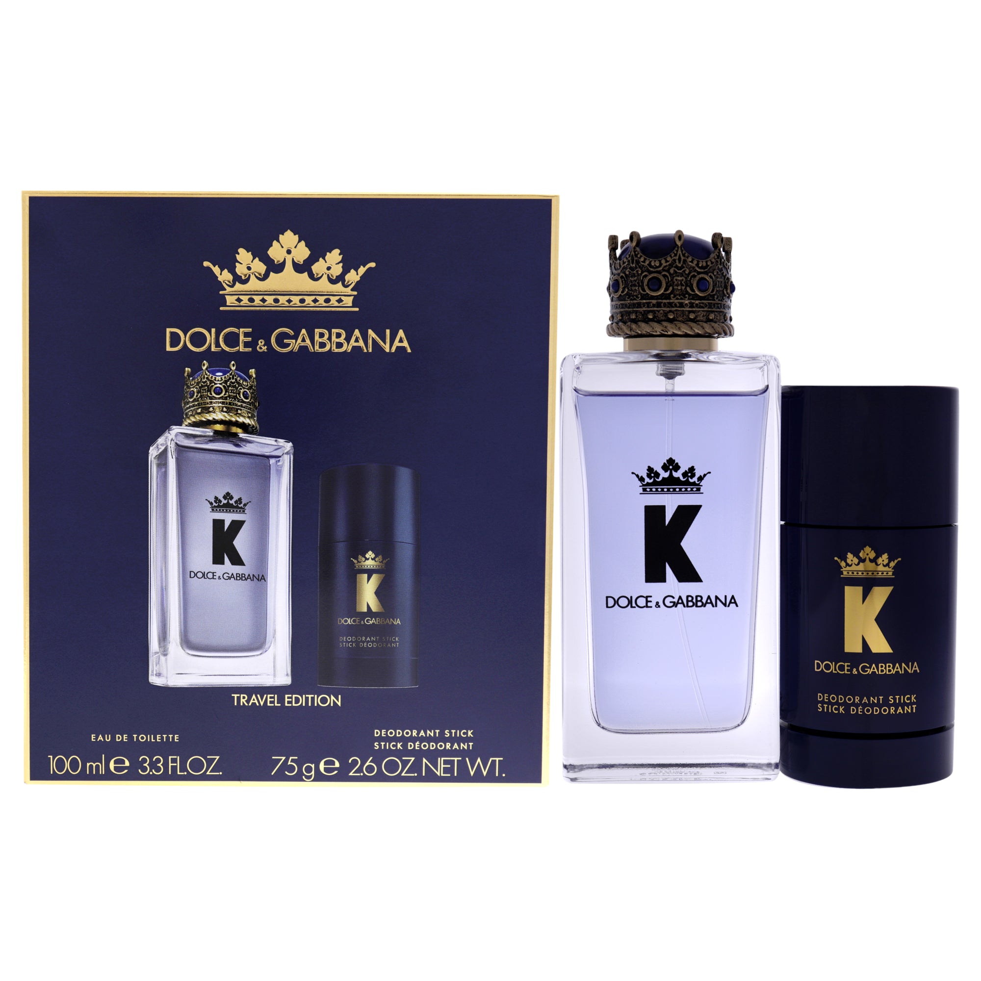 K by Dolce and Gabbana for Men 2 Pc Gift Set 3.3oz EDT Spray, 2.6oz Deodorant Stick