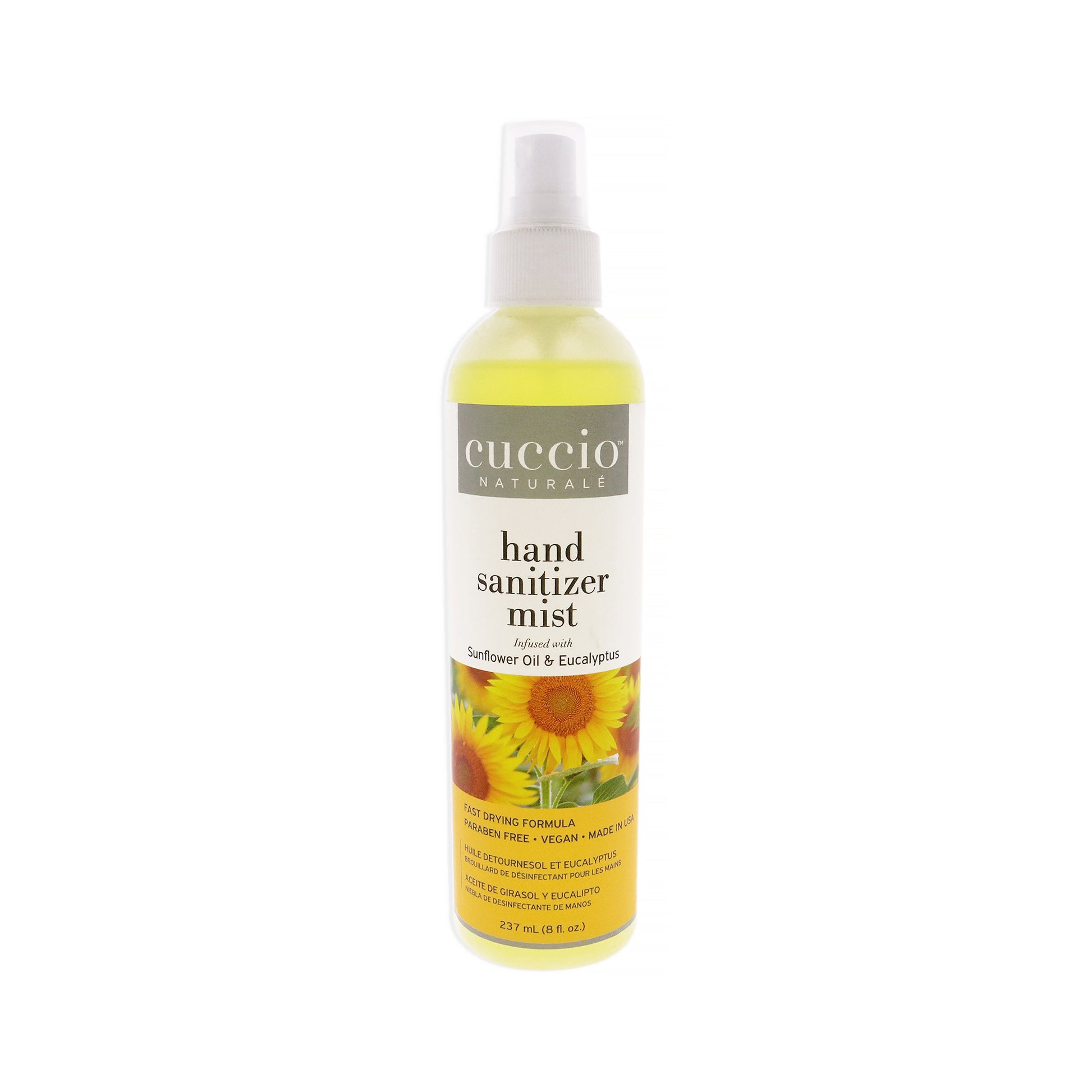 Cuccio Naturale Hand Sanitizer Mist - Sunflower Oil and Eucalyptus