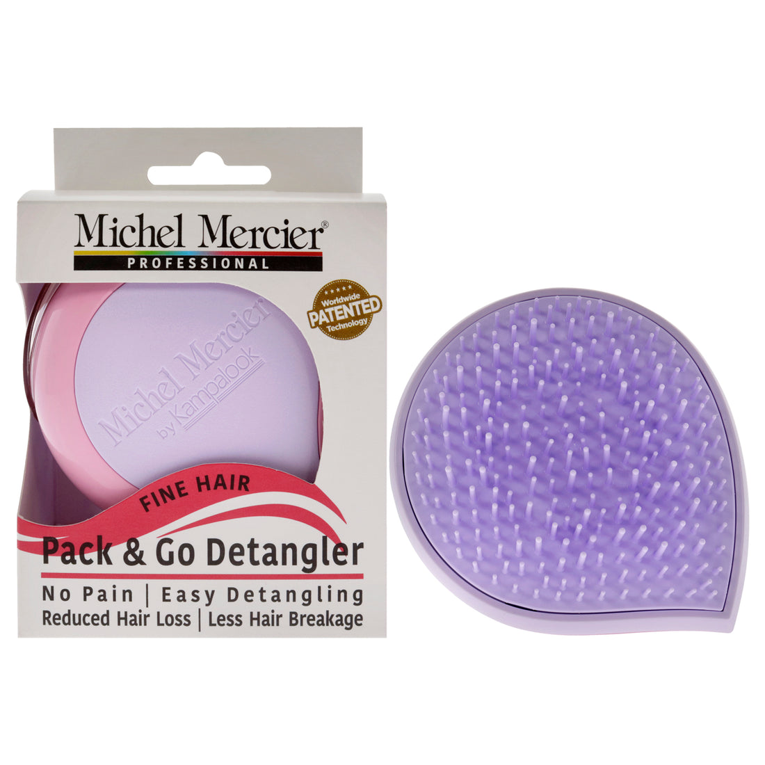 Pack and Go Detangler Fine Hair - Purple-Pink