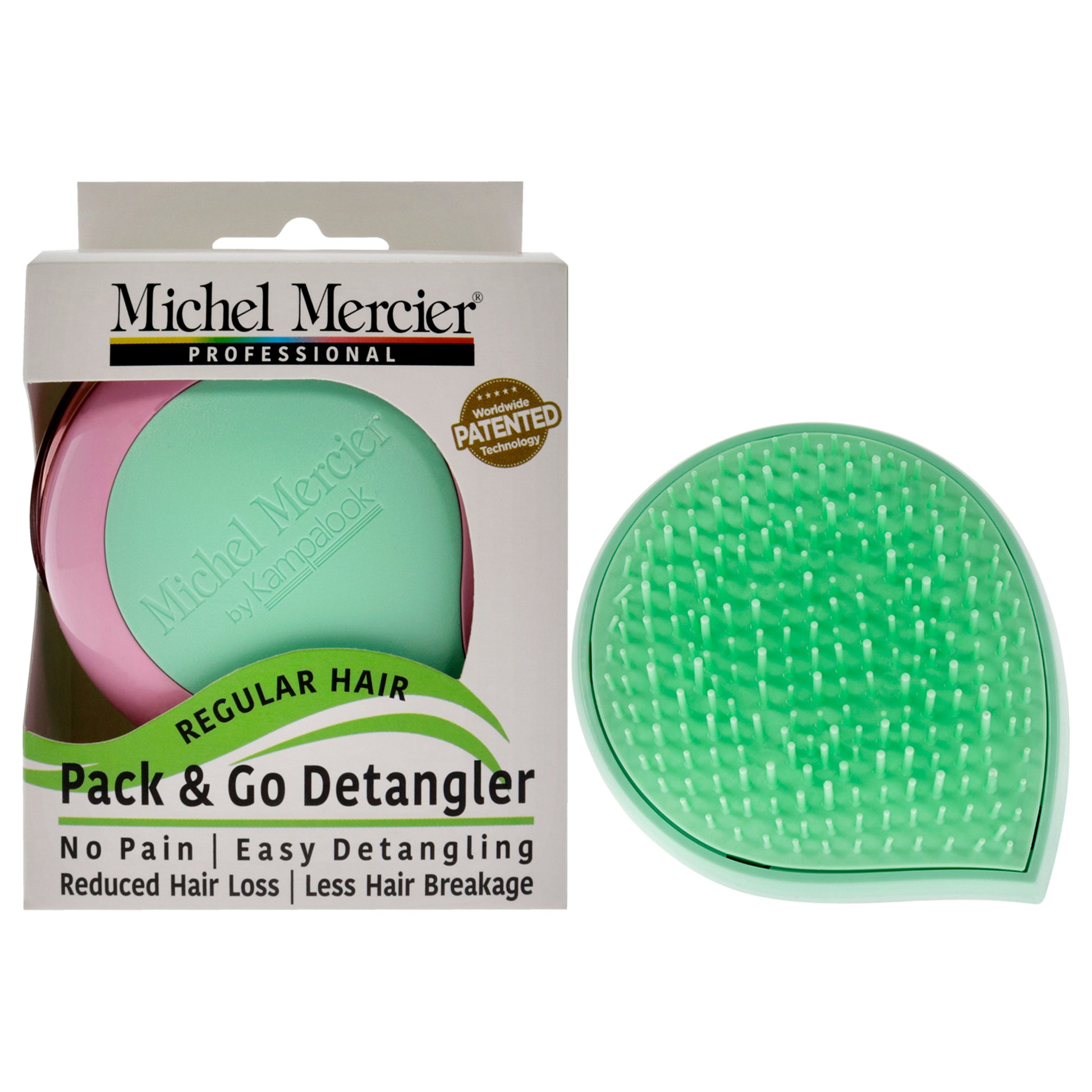 Pack and Go Detangler Regular Hair - Green-Pink