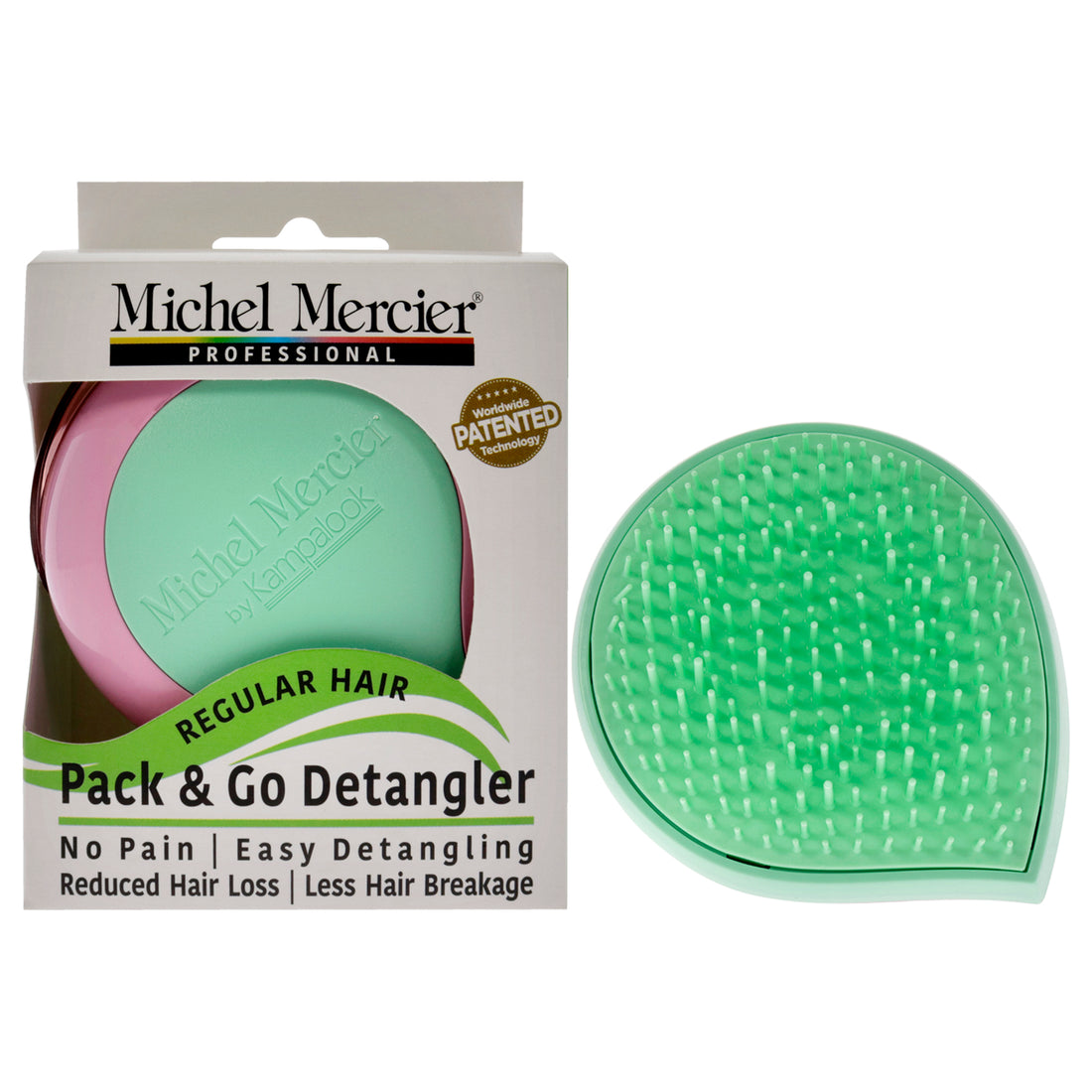 Pack and Go Detangler Regular Hair - Green-Pink