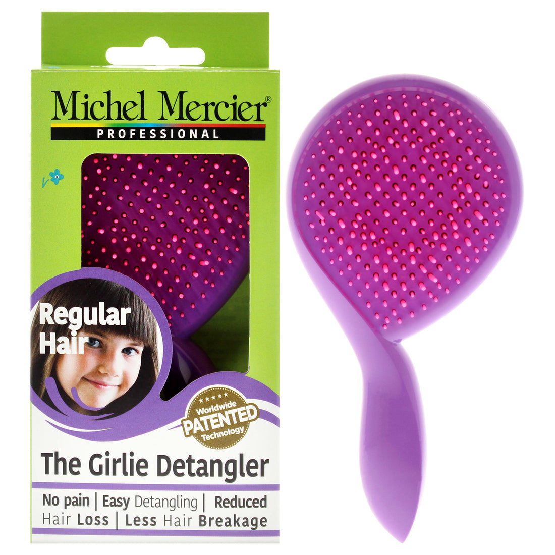 The Girlie Detangler Brush Regular Hair - Pink-Purple