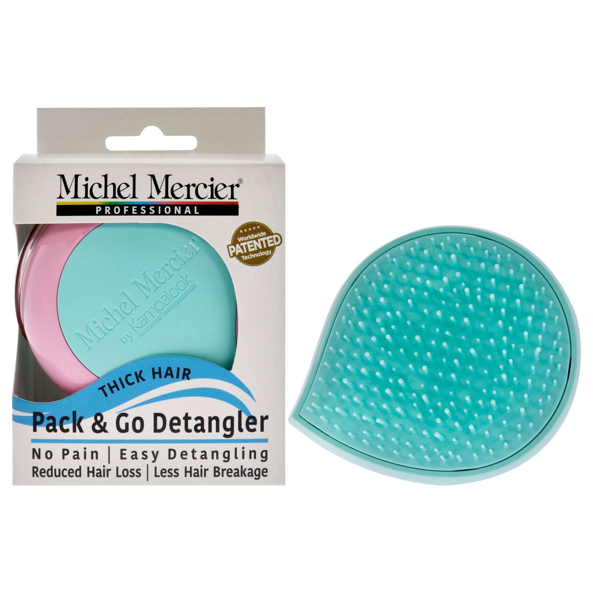 Pack and Go Detangler Thick Hair - Turquoise-Pink