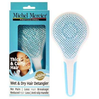 Wet and Dry Hair Detangler Thick and Curly Hair - Blue-White